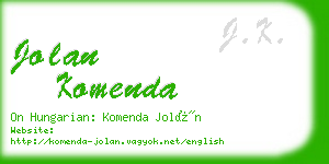 jolan komenda business card